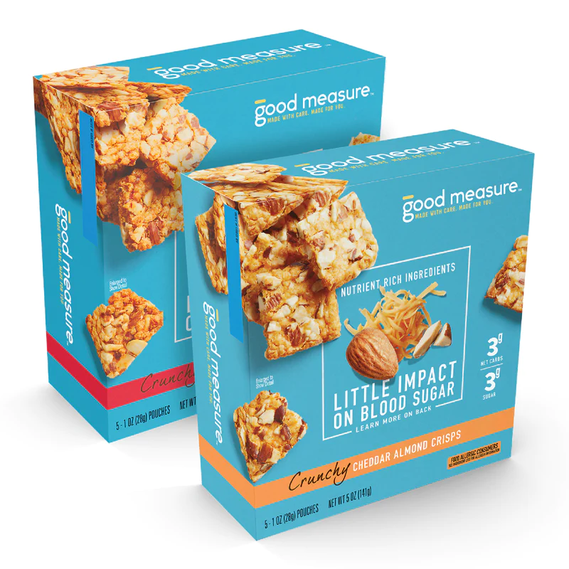 New cheddar almond crisps from Good Measure.