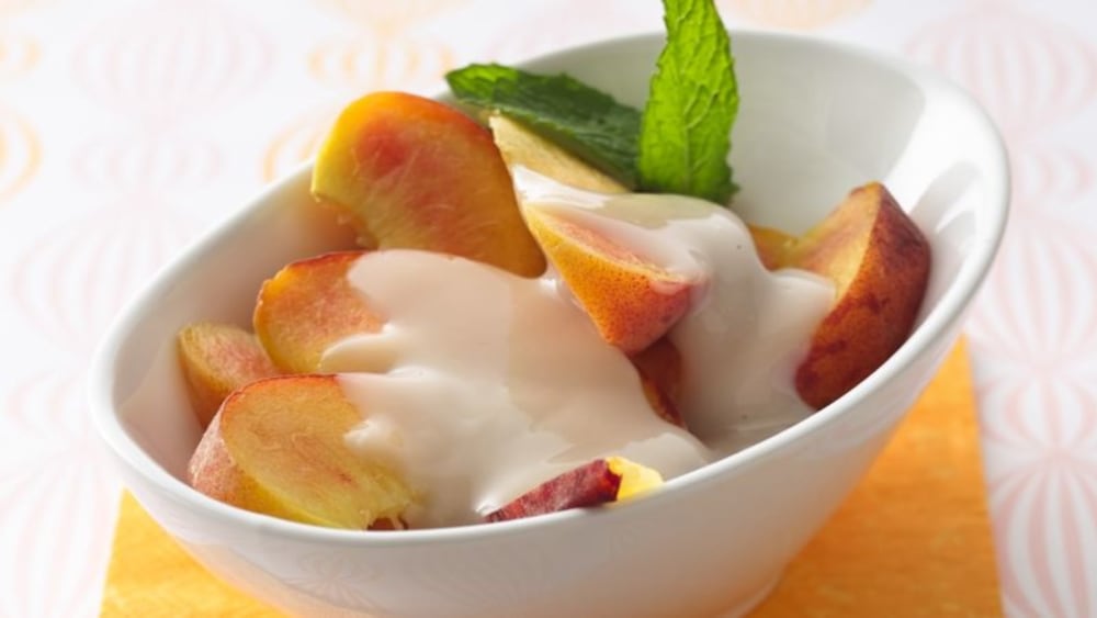 Fresh Peaches with Amaretto Sauce All In Good Measure