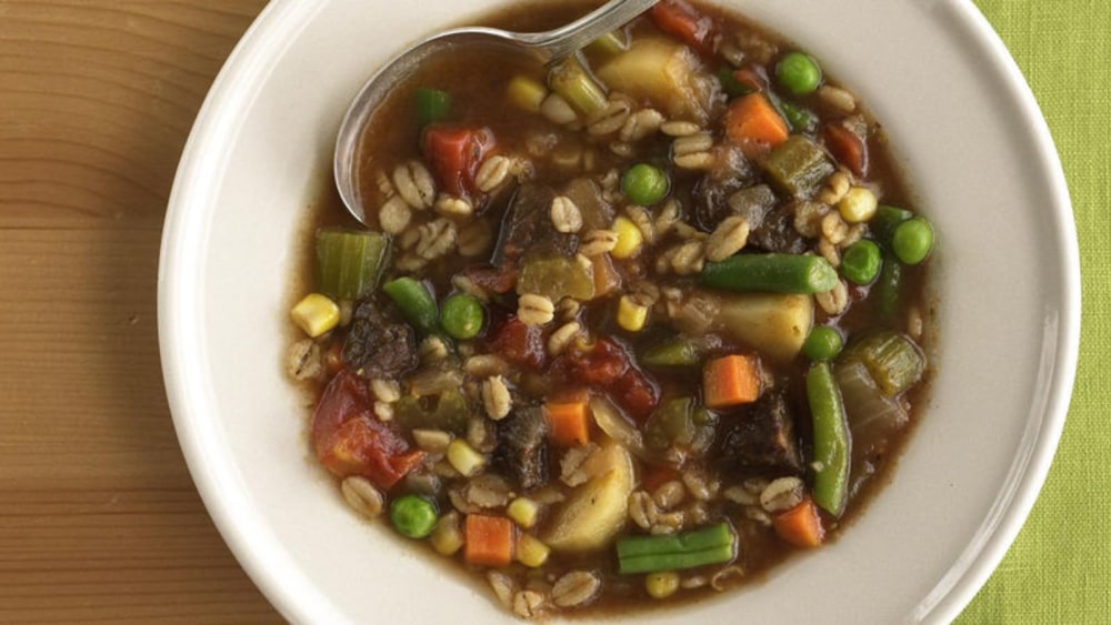 Skinny Chunky Vegetable Beef Barley Soup All In Good Measure